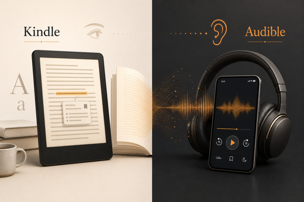 Audible vs Kindel : The Essential Difference